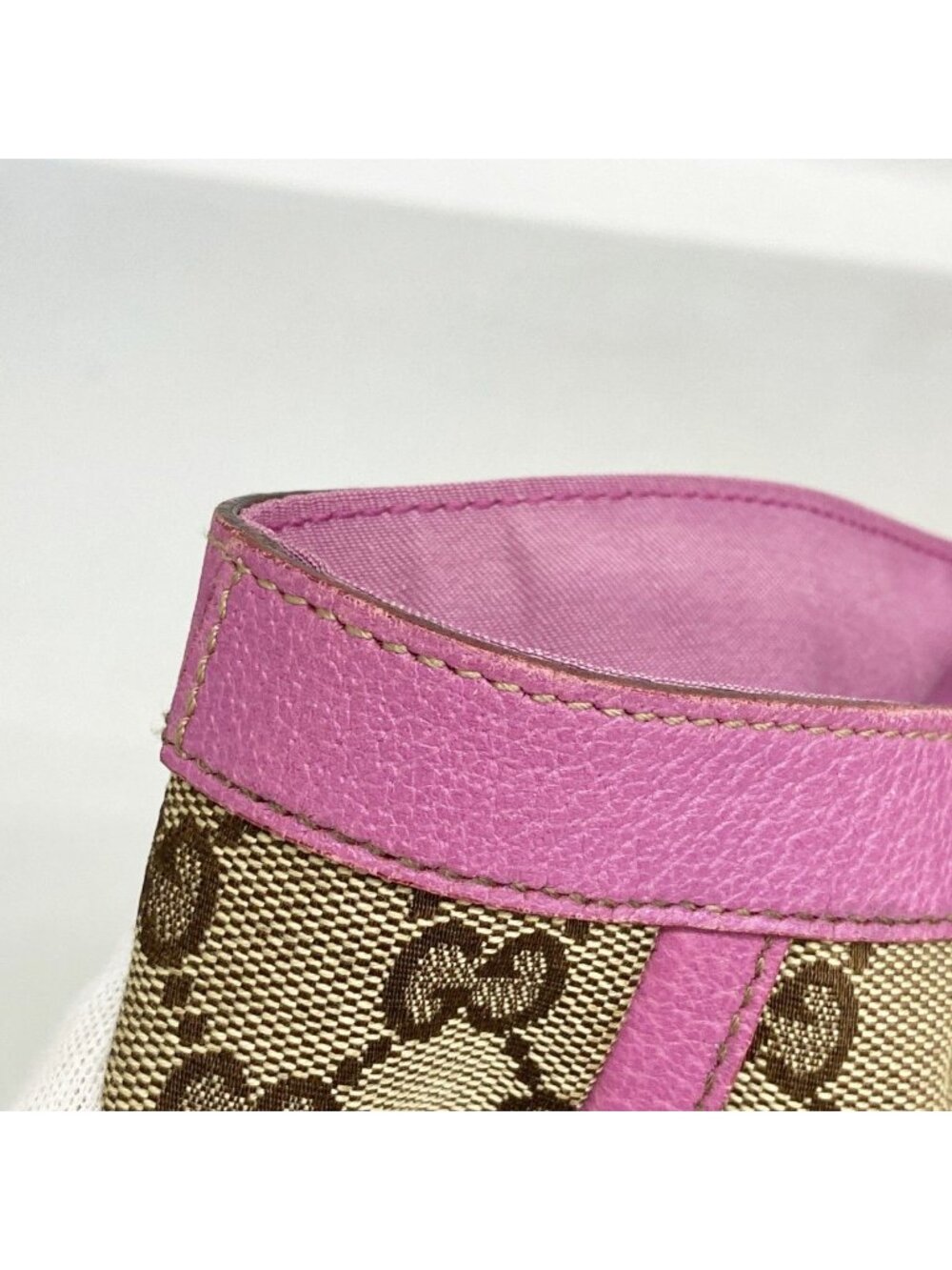 Gucci Tote GG Canvas Abbey Brown Purple Champagne Gold - Picture 8 of 10